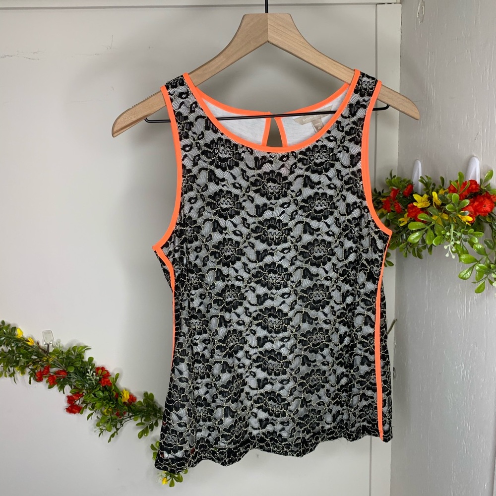 SOLD❌Banana Republic Neon Lace Tank Top